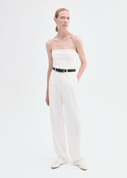 Strapless Bustier Top in Crepe - Ivory - CO Collections